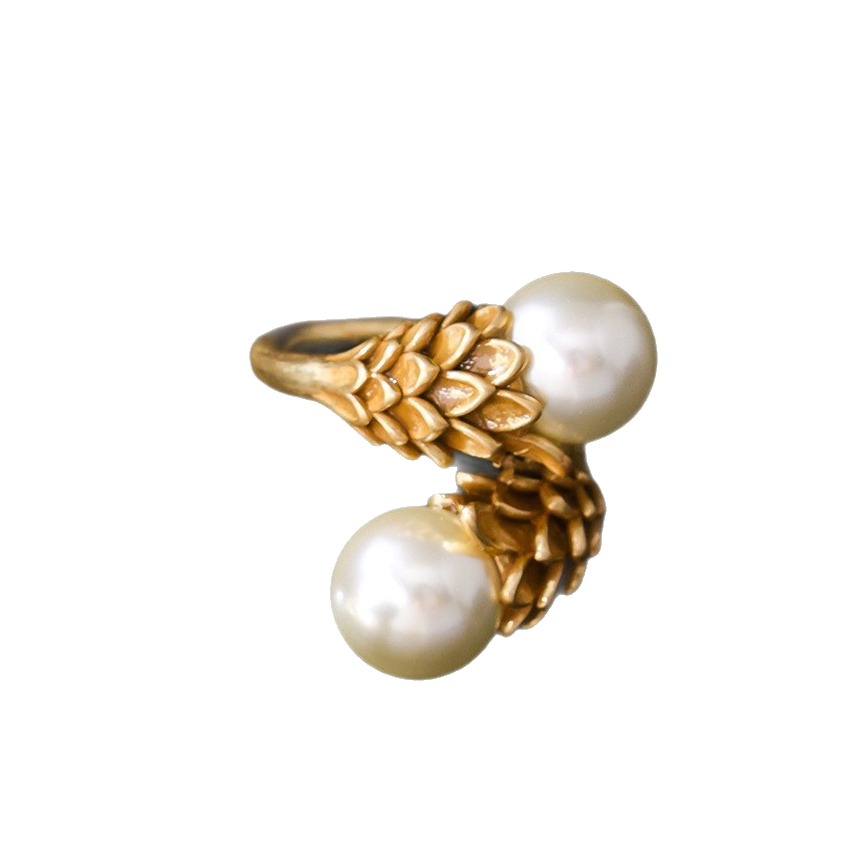Vintage Double Pearl Bypass Ring
