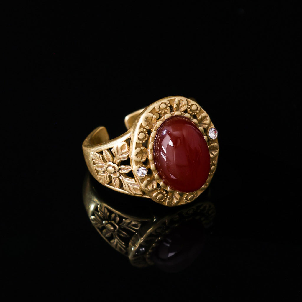 Vintage Red Agate Ring
