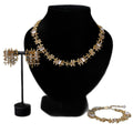 Antique Gold Crystal Lattice Jewelry Set – Necklace, Earrings & Bracelet