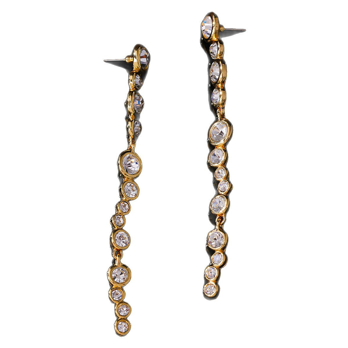 Timeless Gold Crystal Drop Earrings | 925 Silver Post