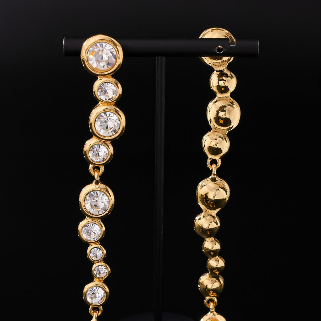 Timeless Gold Crystal Drop Earrings | 925 Silver Post
