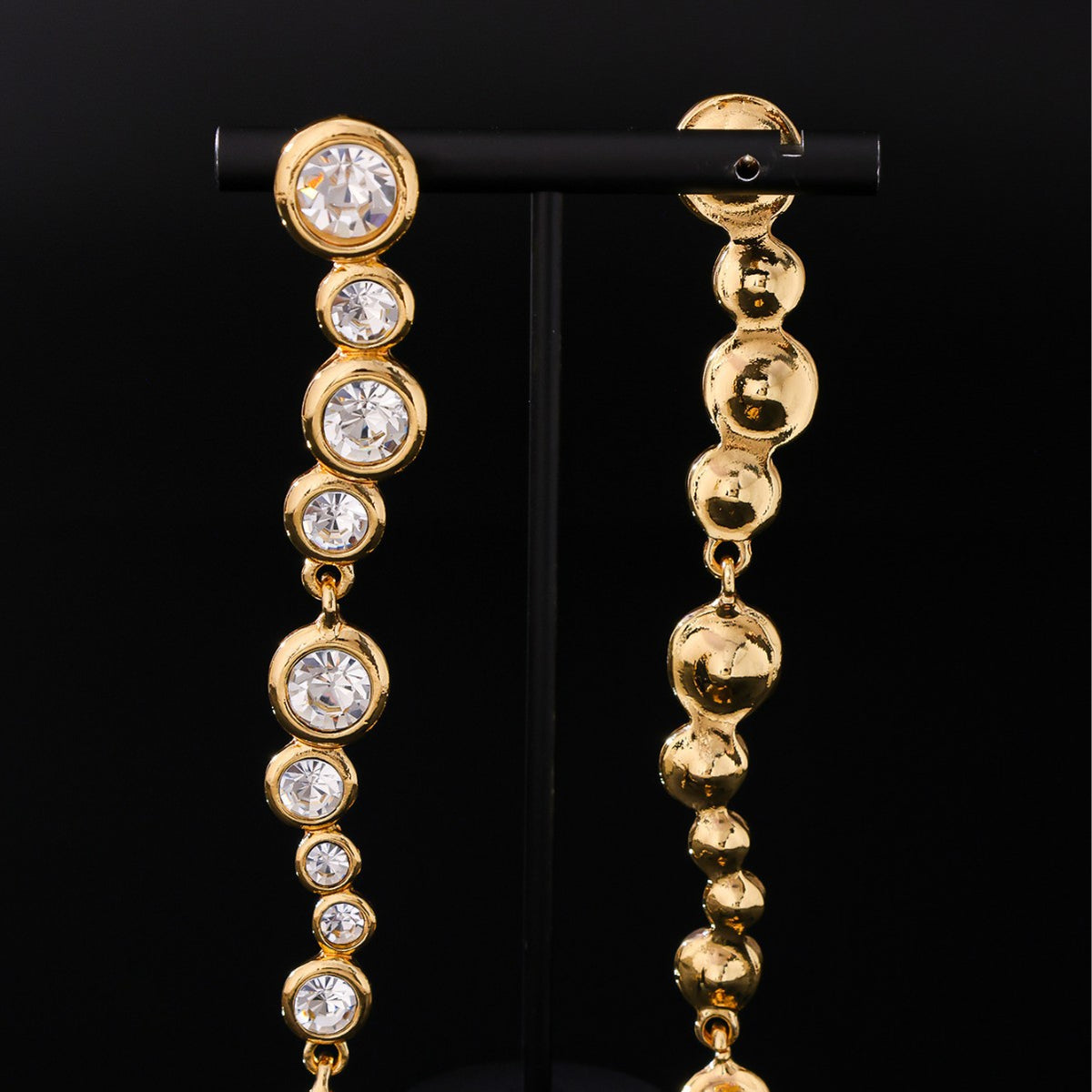 Timeless Gold Crystal Drop Earrings | 925 Silver Post