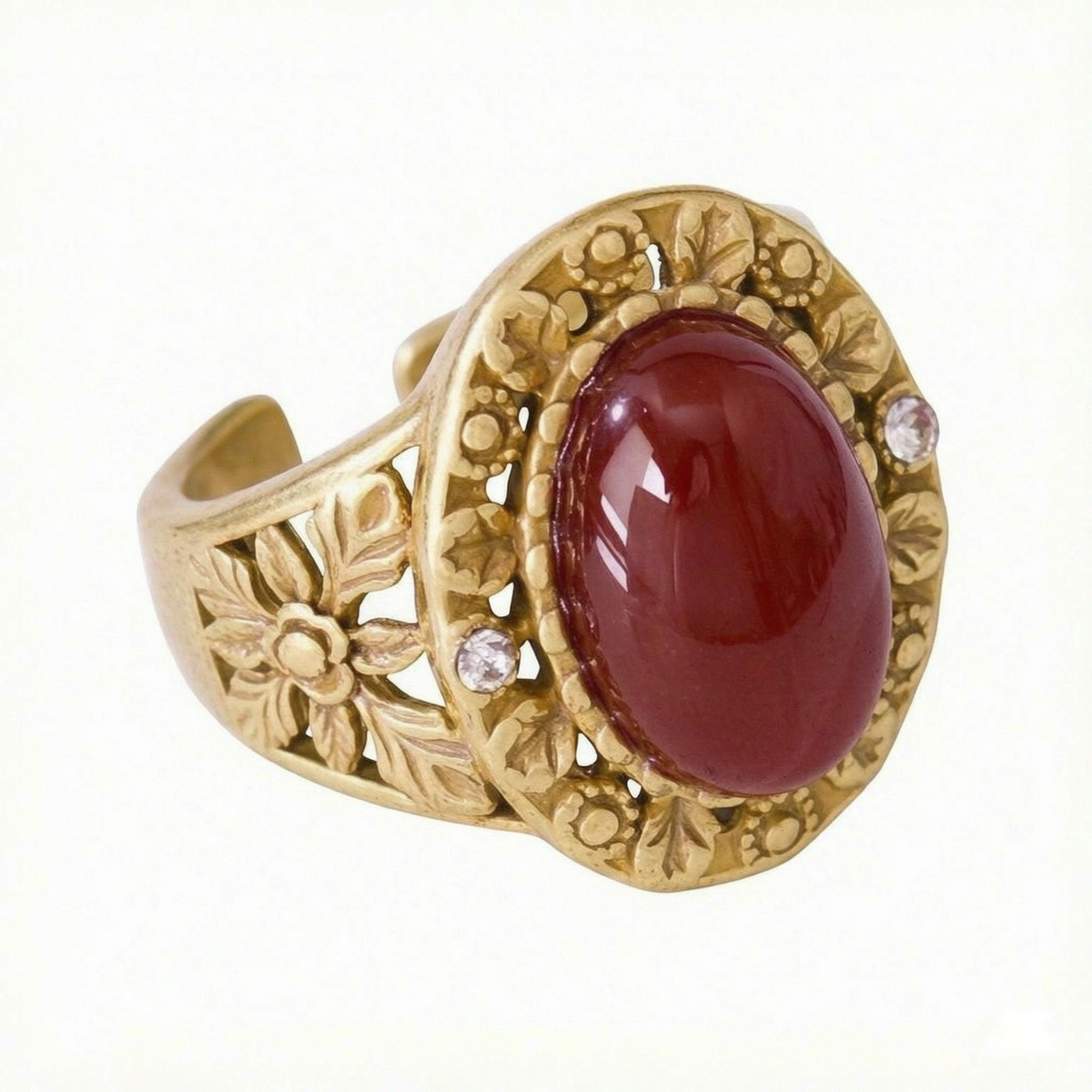 Vintage Red Agate Ring
