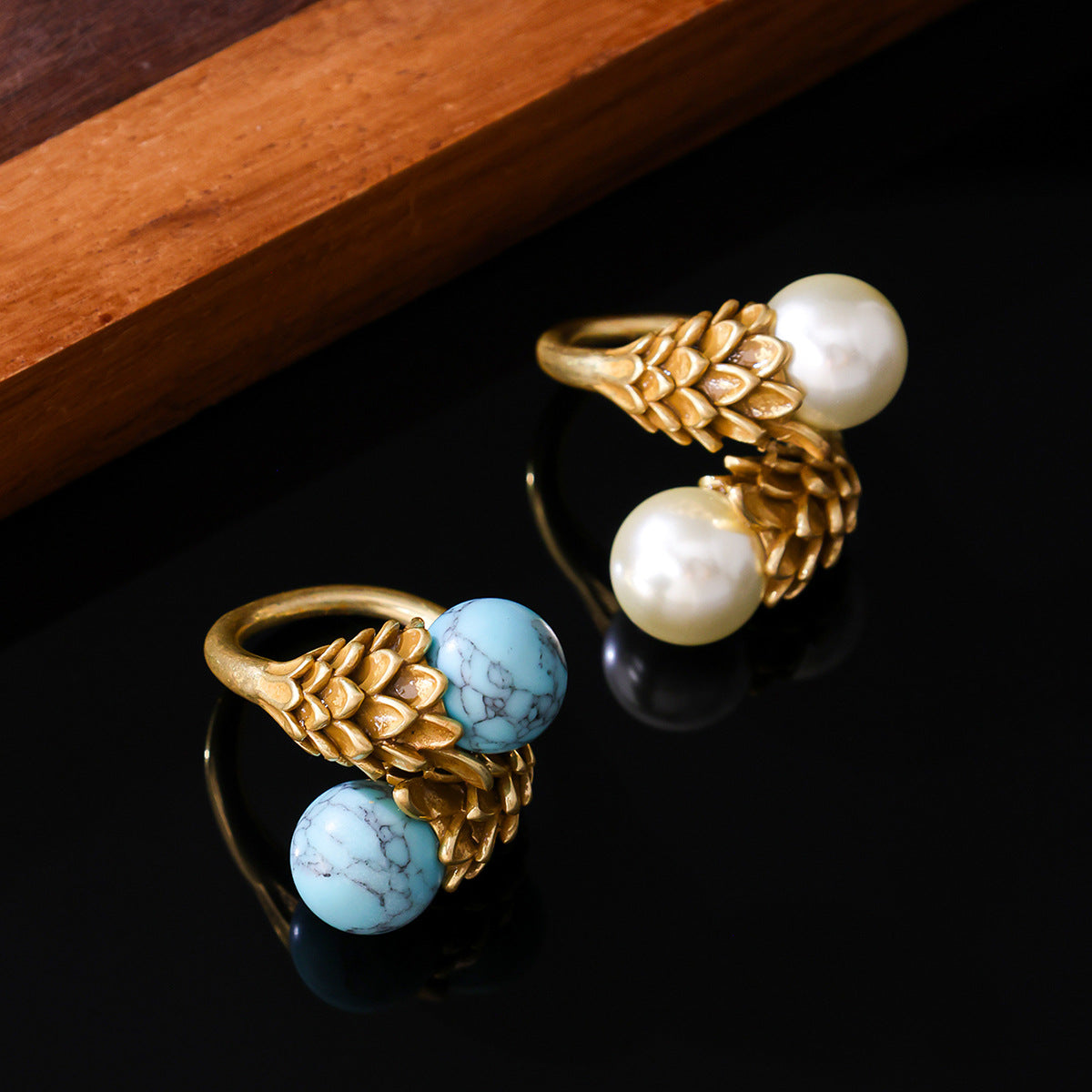 Vintage Double Blue Turquoise Bypass Ring