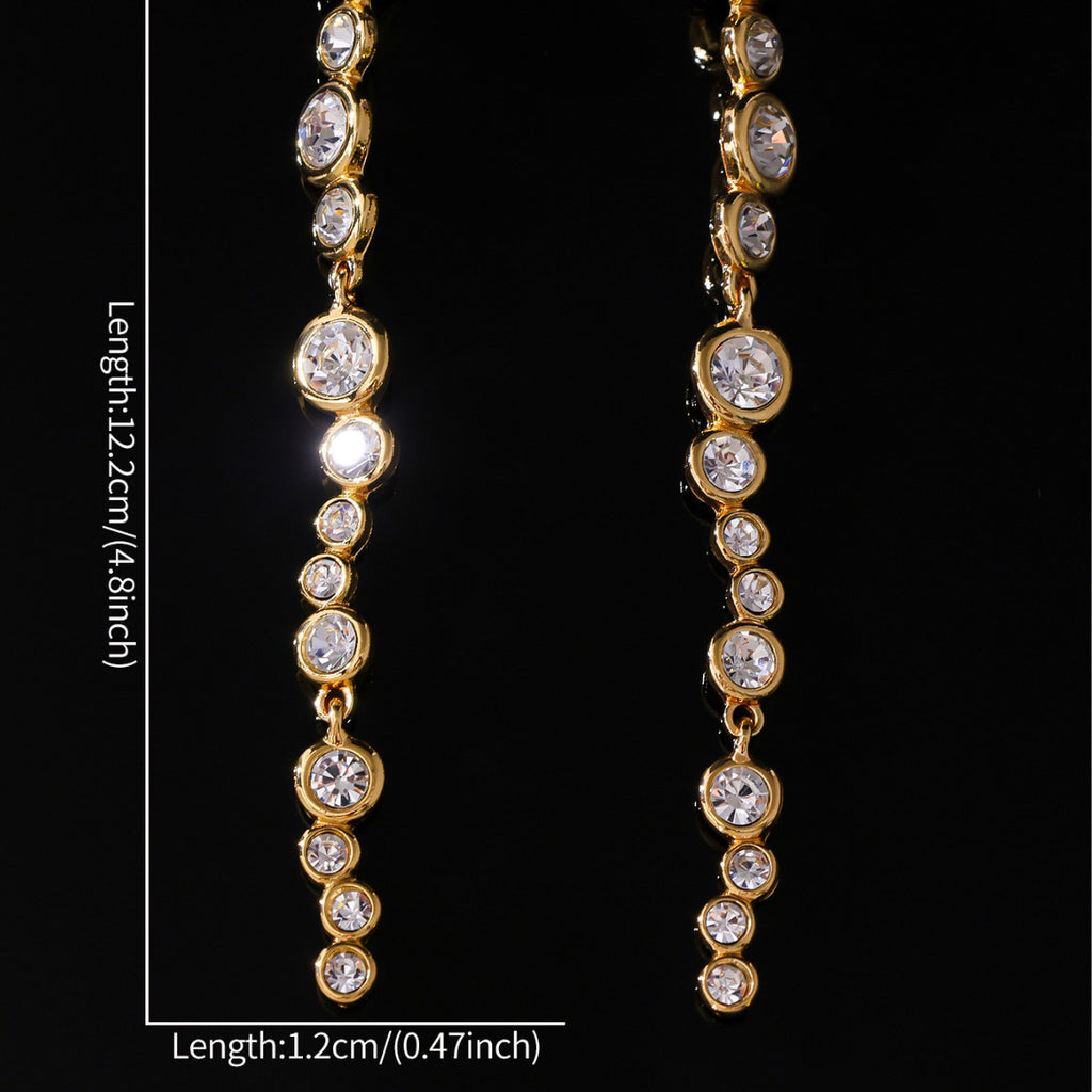 Timeless Gold Crystal Drop Earrings | 925 Silver Post