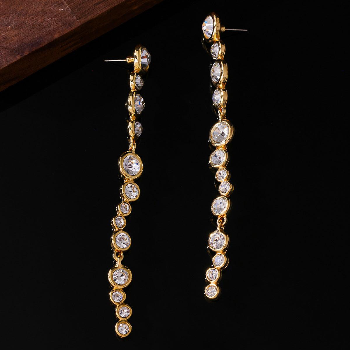Timeless Gold Crystal Drop Earrings | 925 Silver Post