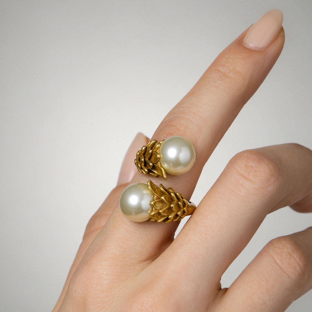 Vintage Double Pearl Bypass Ring