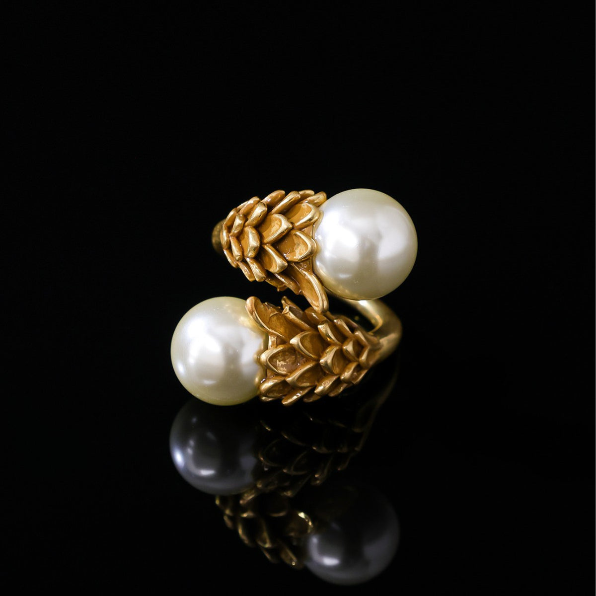 Vintage Double Pearl Bypass Ring